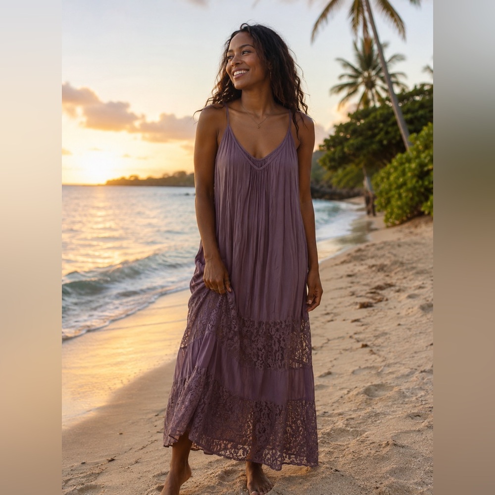 Zanzea Boho Lace Maxi Dress